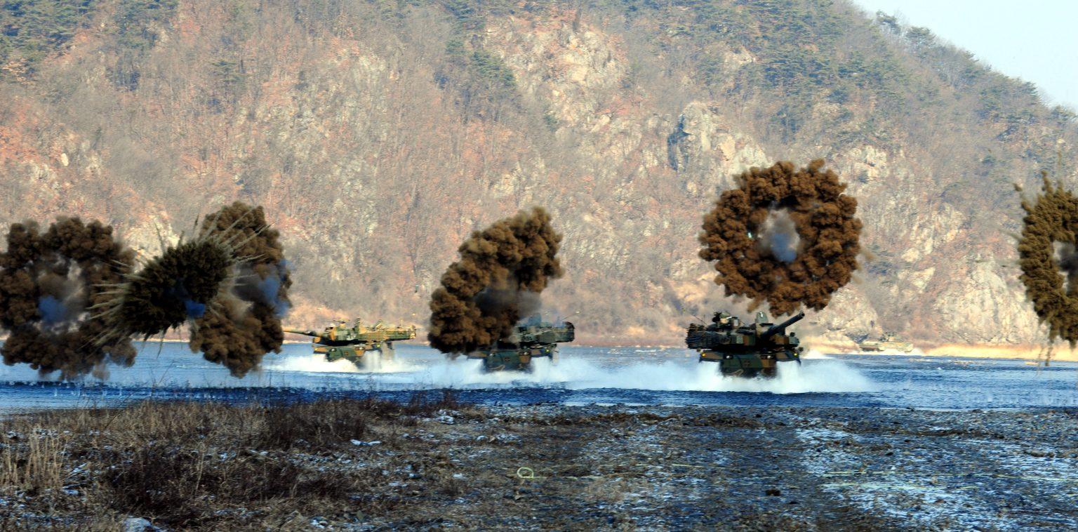 K2 tanks during a training exercise in South Korea