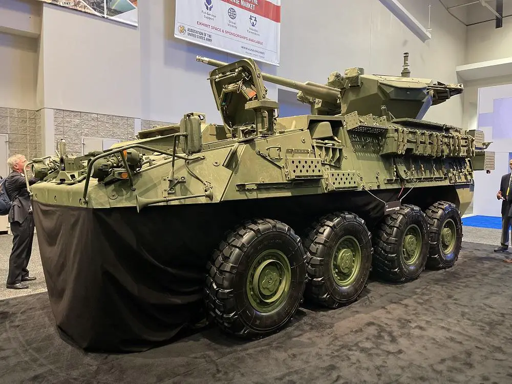Stryker Double-V Hull Infantry Carrier Vehicle (ICVVA1) upgraded with the 30 mm Medium Caliber Weapon System (MCWS) 