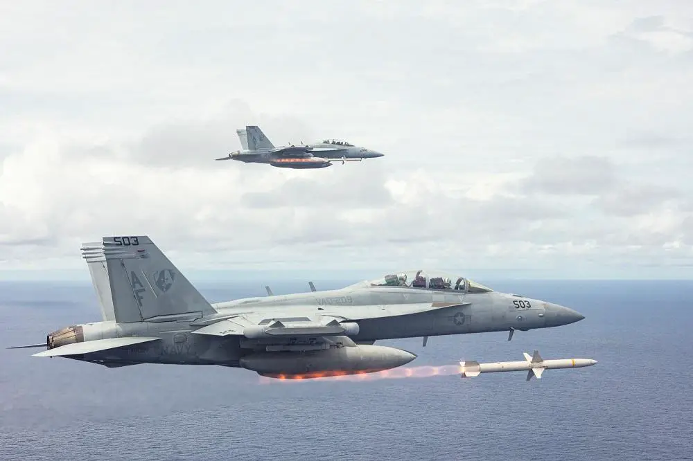 US Navy VAQ-209 EA-18G Growlers Conducts AGM-88 HARM Live Fire Exercise