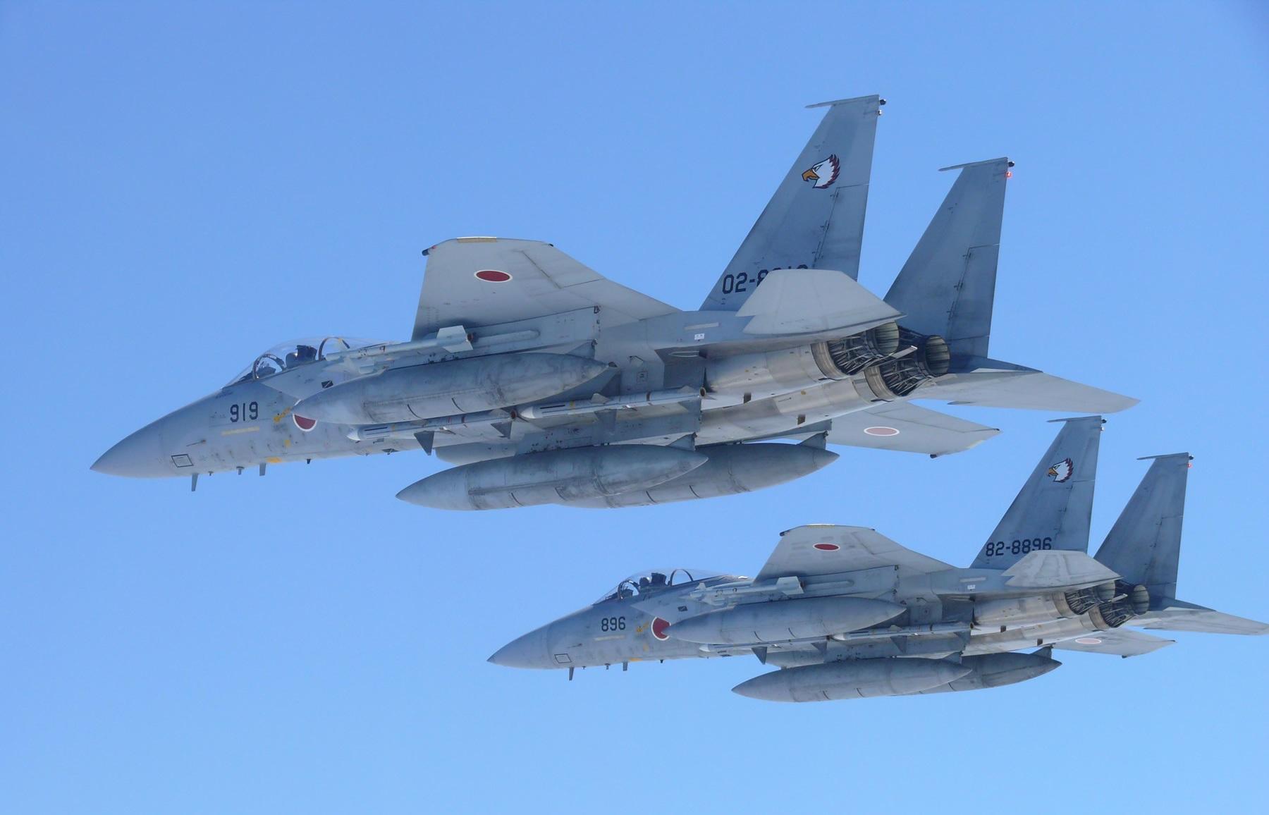 Japan Air Self-Defense Force Mitsubishi F-15J Eagle Fighter Jets