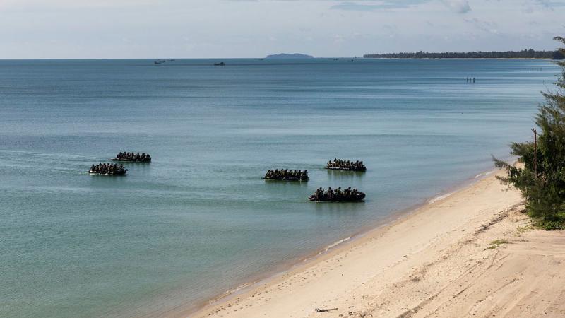 Australian and Indonesian Troops Conduct Combined Beach Raid in Singkep Island