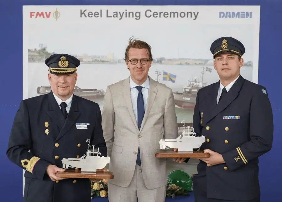 Dutch Shipbuilding Damen Lays Keel for Swedish Navy’s Stan Tug 1706 ICE Vessels