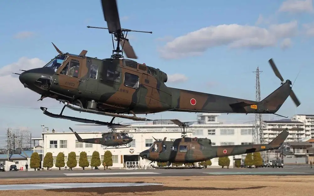 Japan Ground Self-Defense Force Fuji-Bell UH-1J Utility Military Helicopters