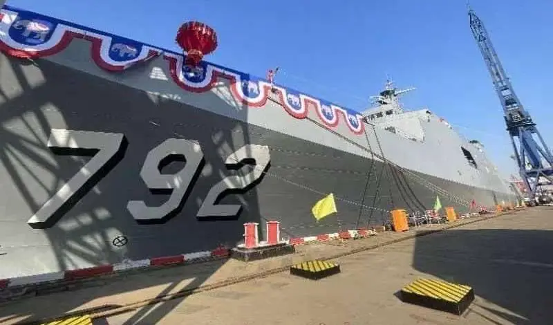 Hudong-Zhonghua Shipbuilding launches Royal Thai Navy Type 071E landing platform dock (LPD) HTMS Chang (LPD-792).
