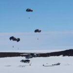 Royal Australian Air Force Airdrops Equipment and Stores to Bunger Hills, Antarctica