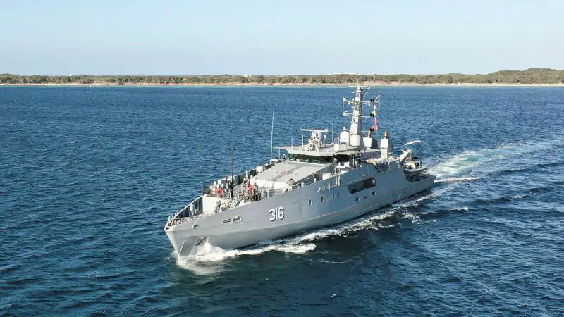 Royal Australian Navy ECCPB ADV Cape Naturaliste Set Sail for Its Home Port of Darwin