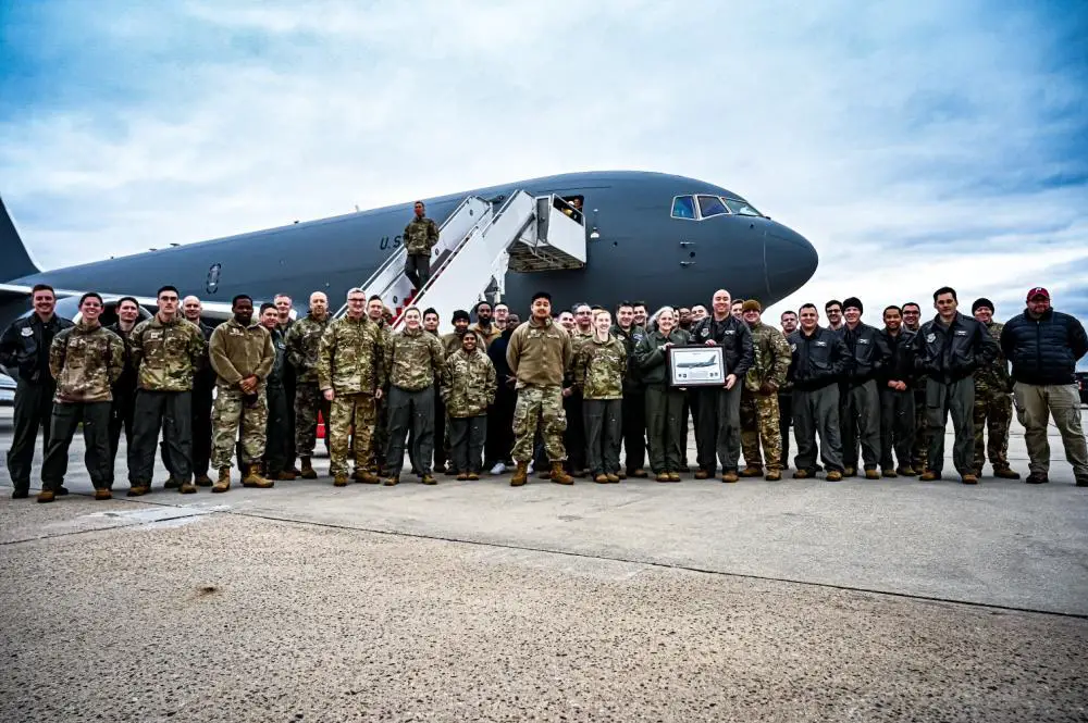 US Air Force 32nd Air Refueling Squadron Delivers Its First Boeing KC-46 Pegasus Tanker