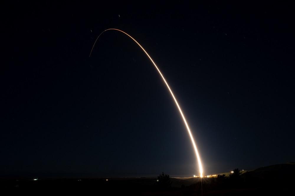 US Air Force Launches Minuteman III Intercontinental Ballistic Missile with Reentry Vehicle