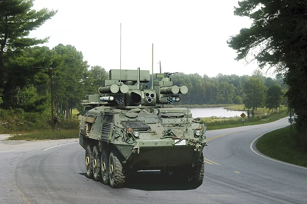 CGI Rendition of Canadian Army Project Multi-Mission Effects Vehicle tested from 2005 to 2006. It is armed with four ADATS missiles, two IRIS-T surface-to-air missiles and two CRV7 rocket pods.