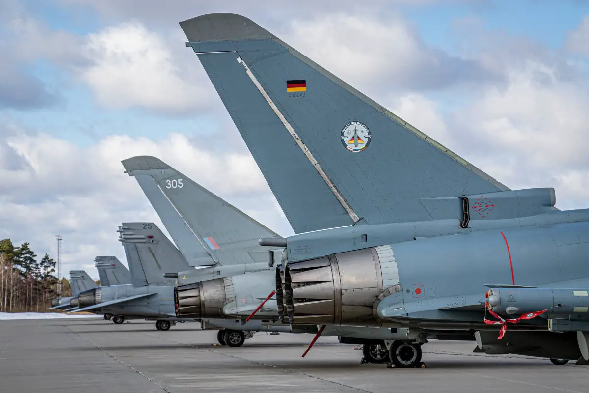 Eurofighters from the joint British and German detachment in Estonia were involved in the exercise. 