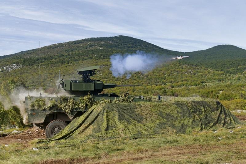 Croatian Army’s BOV Patria CRO 30L armoured vehicle with UT30 MK2 and Spike-LR missiles. (Photo by Croatian Defense Ministry)