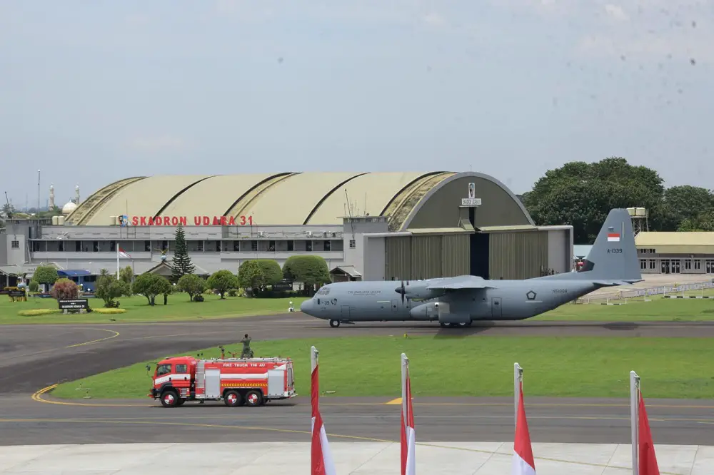 Indonesia’s first C-130J-30 Super Hercules A-1339 ready to fly Indonesian Air Force missions.