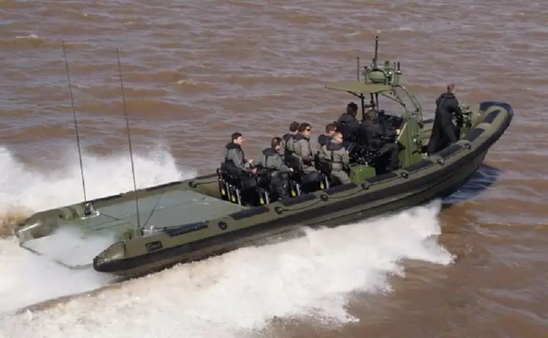 Fast Raiding, Interception and Special Forces Craft (FRISC) rigid-hulled inflatable boats (RHIBs). 