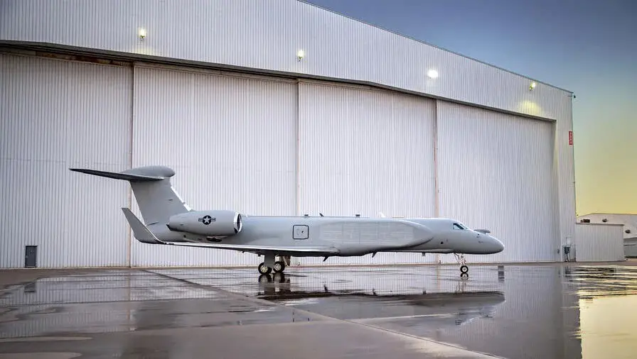 The US Air Force's future EC-37B Compass Call special mission aircraft, based on a Gulfstream G550 business jet, is being prepared for its first flight by L3Harris. 