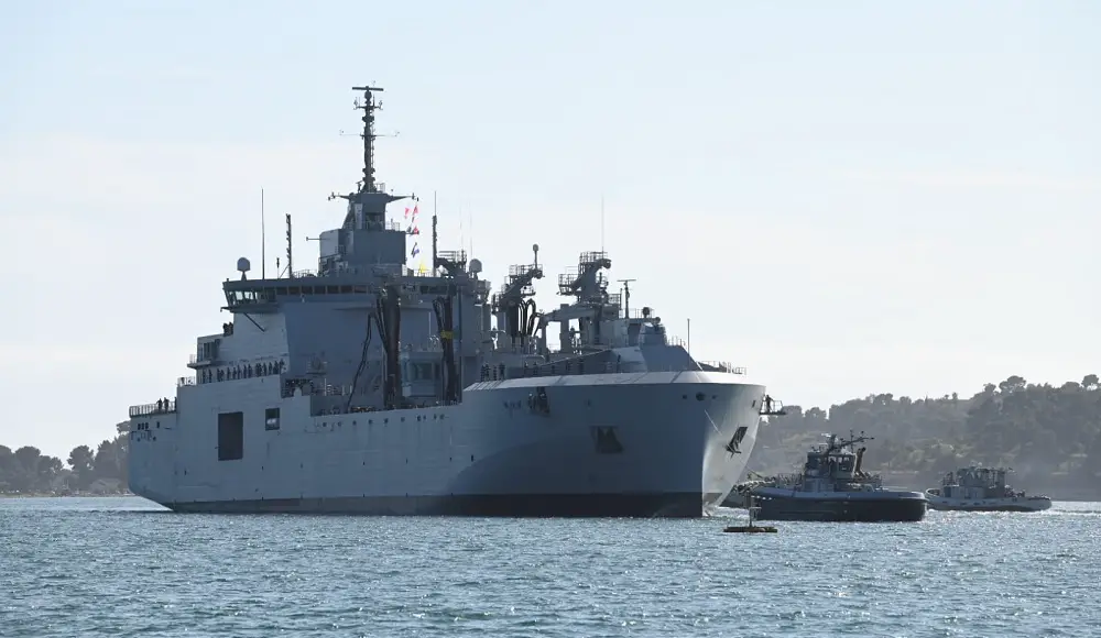 France Navy Logistic Support Ship BRF Jacques Chevallier Refuels for the First Time