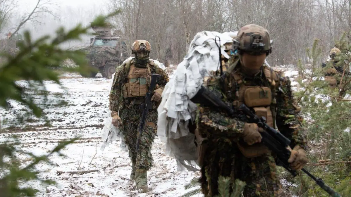 French Foreign Legion 13th Demi-Brigade Soilders Practice Battle Tactics in Estonia