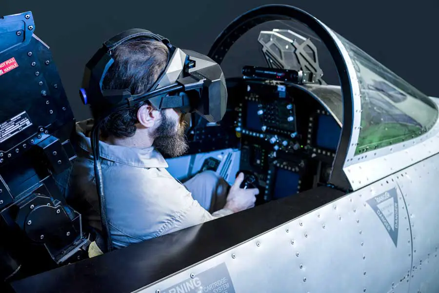 F-18 cockpit mixed reality pilot trainer