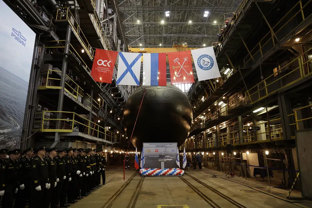 Russia's JSC Admiralty Shipyards Launches Project 636.3 Submarine Mozhaisk