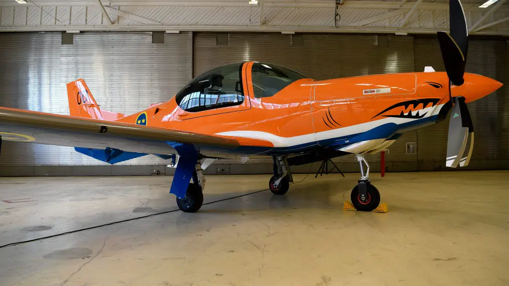 Because the plane is used during basic flight training in the Air Force, it has been given a clear orange color for flight safety reasons. 