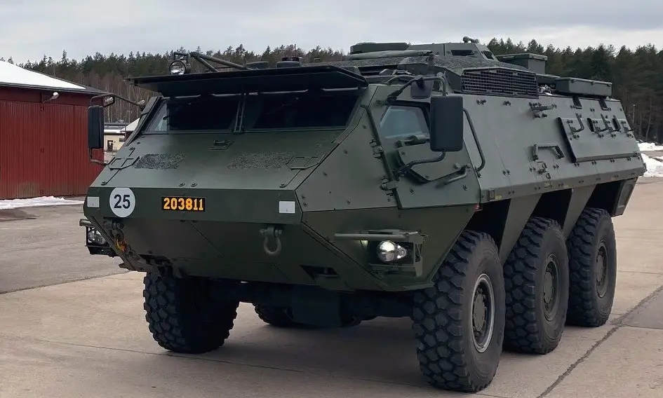 The Swedish Army has taken delivery of the first two refurbished Patria XA-203 six-wheeled armored vehicles. 