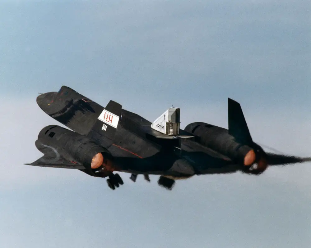 Linear Aerospike Cold-Flow Demonstrator installed on the Back of an SR-71 Blackbird