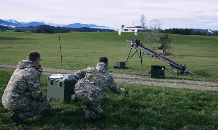 Combat Drone is one of the fixed-wing drone platforms developed by Rheinmetall.
