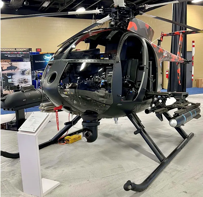 MD Helicopters displayed the first example of its highly anticipated armed Cayuse Warrior Plus. 