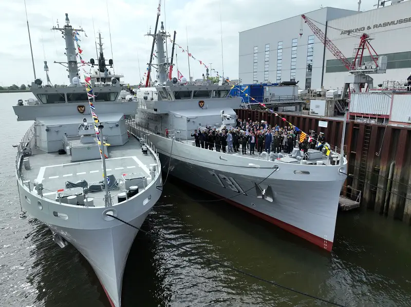 Handover ceremony of mine countermeasure vessels "KRI Pulau Fani-731" and "KRI Pulau Fanildo-732" to the Indonesian Navy
