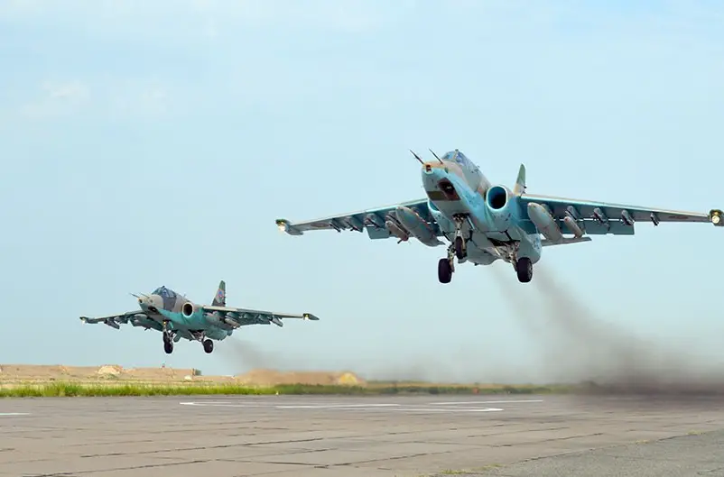 Azerbaijani Air Force's Sukhoi Su-25 Ground Attack Aircrafts