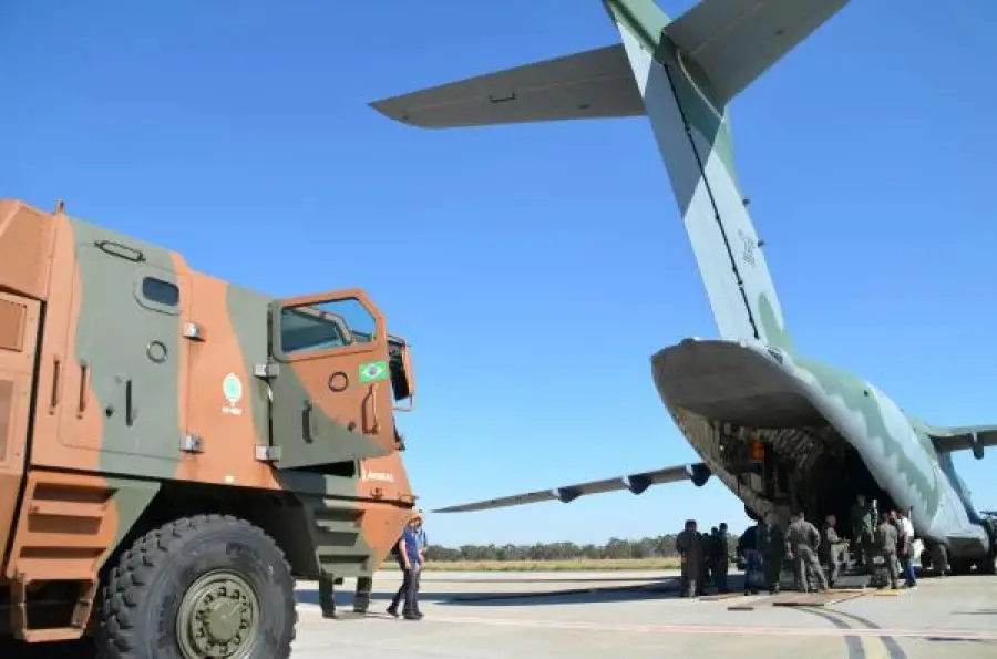 The Brazilian air force KC-390 has demonstrated that it can safely transport the 24-tonne self-propelled multiple rocket launcher. 