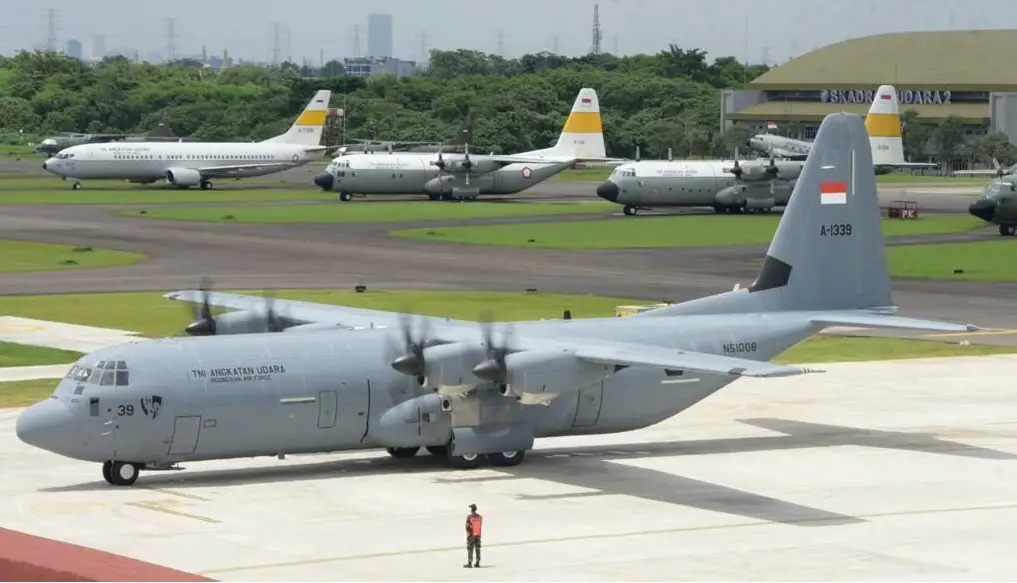 Indonesian Air Force C-130J-30 Super Hercules military transport aircraft