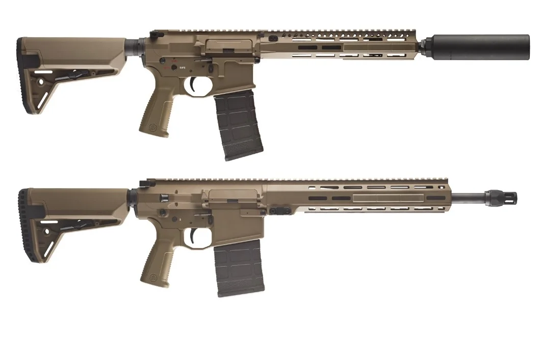The Australian Combat Assault Rifle in 5.56mm (top) and 7.62mm (bottom) calibres will be manufactured by Thales Australia in its facility in Lithgow, New South Wales. (Photo by Thales)