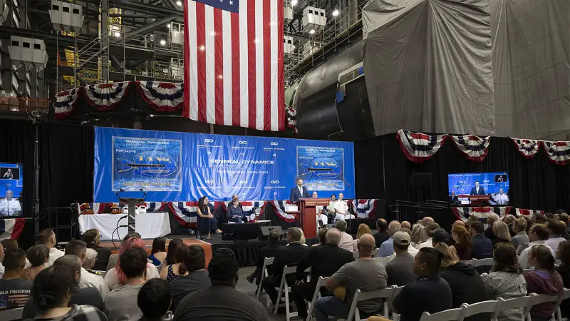 From the keel-laying ceremony for the future USS TANG
