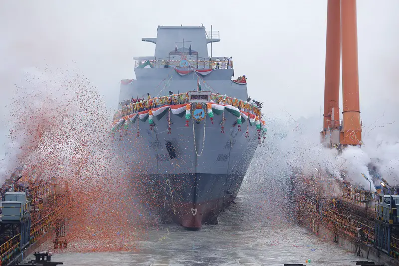 Indian Ministry of Defence Launches Sixth Project 17A Frigate INS Vindhyagiri