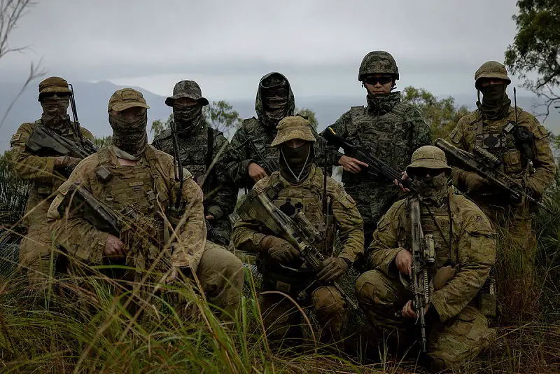 Australian Army and Republic of Korea Armed Forces artillery observers during the K239 Chunmoo live fire on Exercise Talisman Sabre 2023 at Shoalwater Bay Training Area.