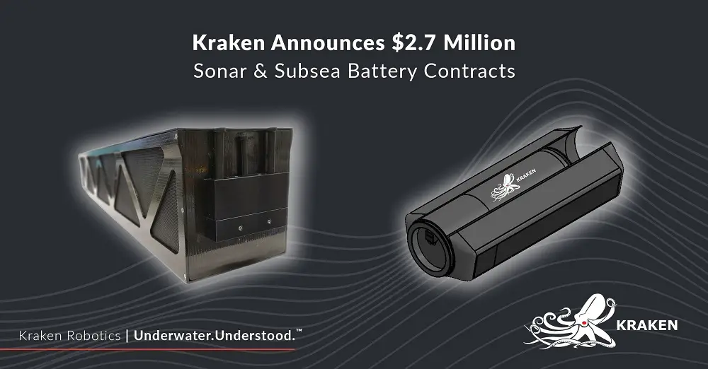 Kraken Announces $2.7 Million of Sonar and Subsea Battery Contracts