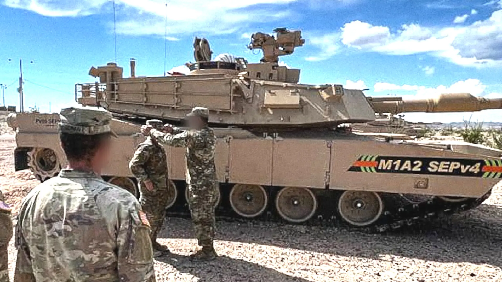 The M1A2 SEPv4's new meteorological sensor is the small mast seen on top of the rear end of the turret in this picture. A boxy protrusion seen toward the front of the turret may be a component of the LWR system. US Army