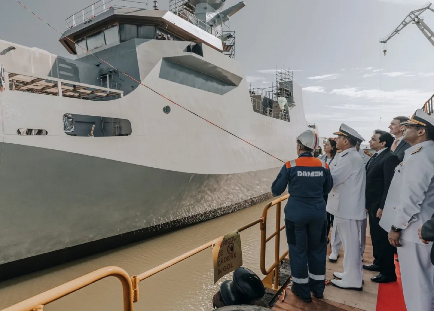 Pakistan Navy Offshore Patrol Vessel Launched at Damen Shipyards Galati, Romania