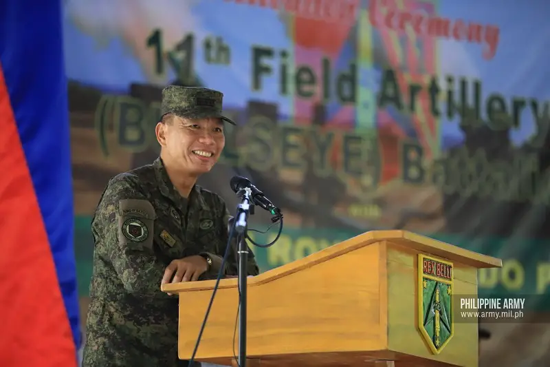  Philippine Army chief Lt. Gen. Roy Galido leads the activation ceremonies for the 11th Field Artillery Battalion at Fort Magsaysay, Palayan City, Nueva Ecija on Tuesday (Sept. 12, 2023).