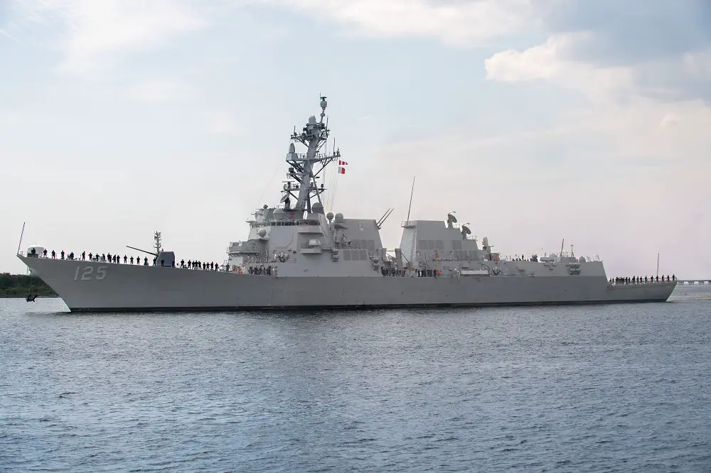 US Navy Burke-class Destroyer Jack H. Lucas Sails Away from HII’s Ingalls Shipbuilding