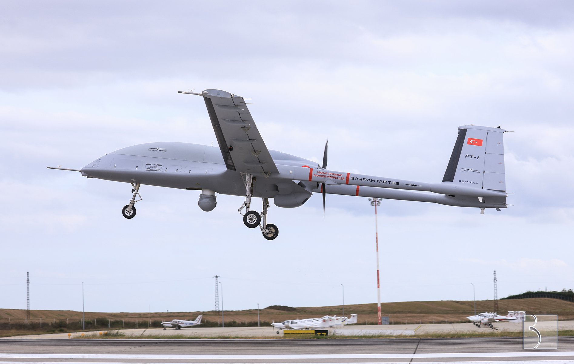 Baykar Bayraktar TB3 Unmanned Combat Aerial Vehicle Successfully Completes Landing Gear Test