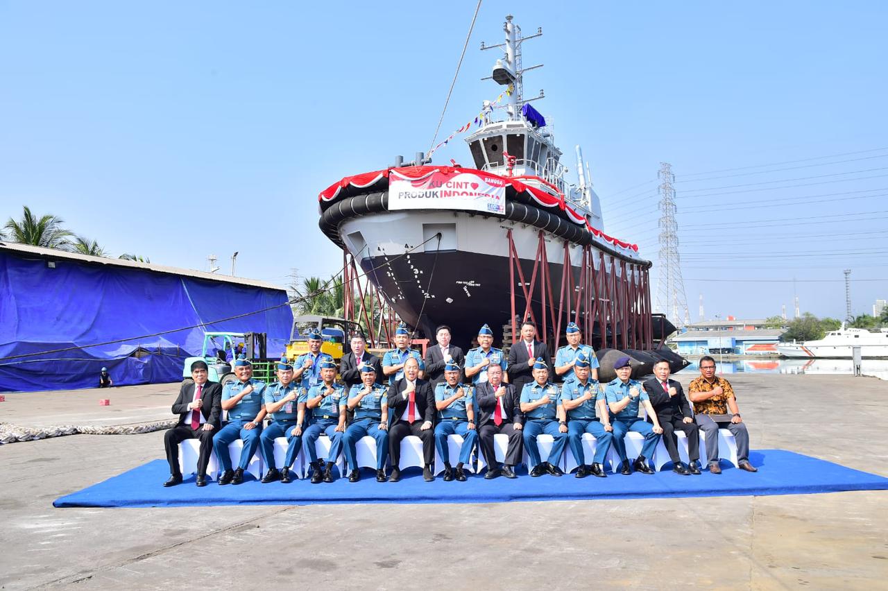 Indonesian Navy Launches 3rd Locally-Built Harbour Tug Vessel Gunung Ranai