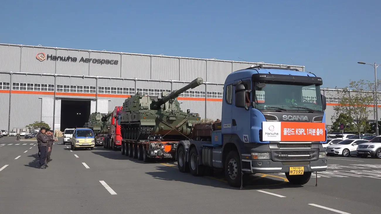 South Korea Boosts Polish Defense with 18 K9PL Self-propelled Howitzers Shipment