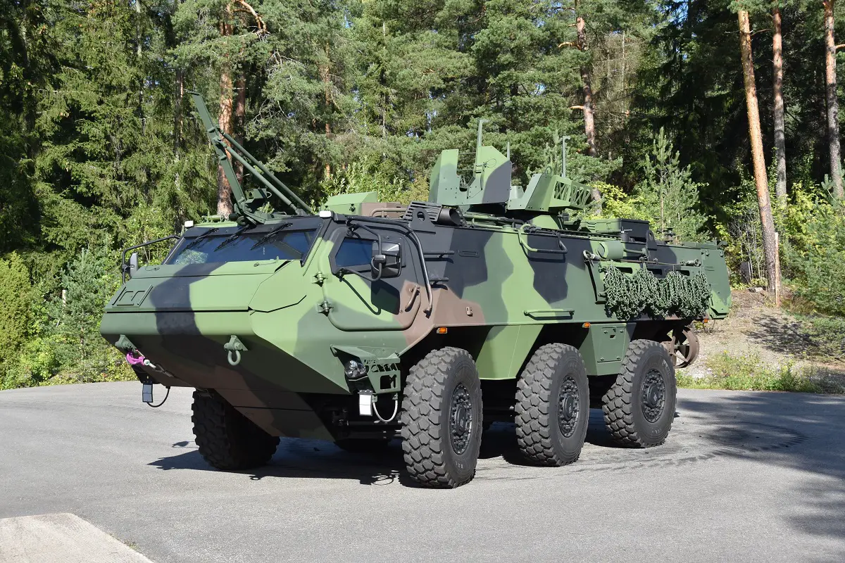 The Swedish Army has received the first batch of Patria's new Pansarterrängbil 300 six-wheeled armoured vehicles. 