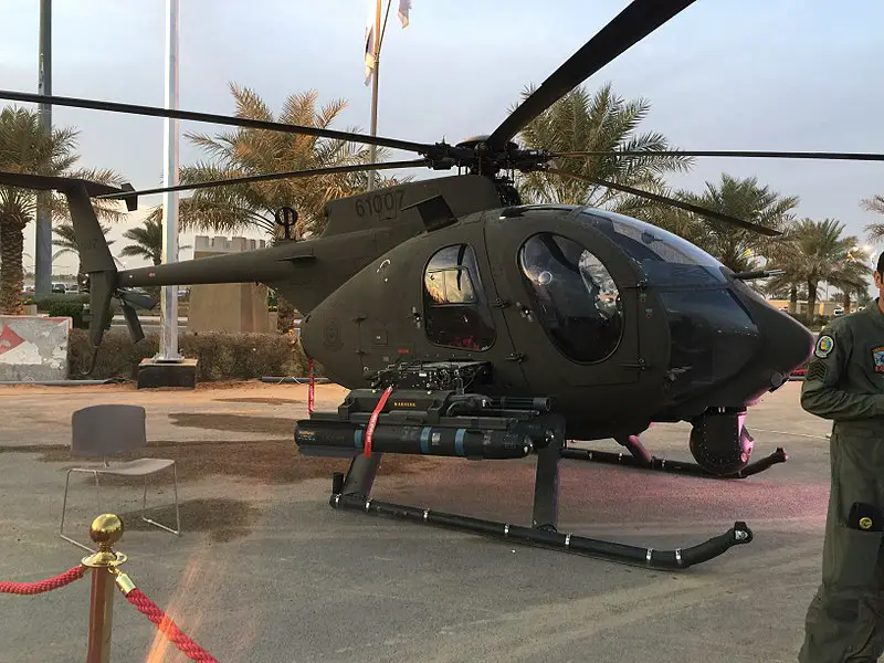 Saudi Arabian National Guard Boeing AH-6i light attack / multi-mission helicopter. 