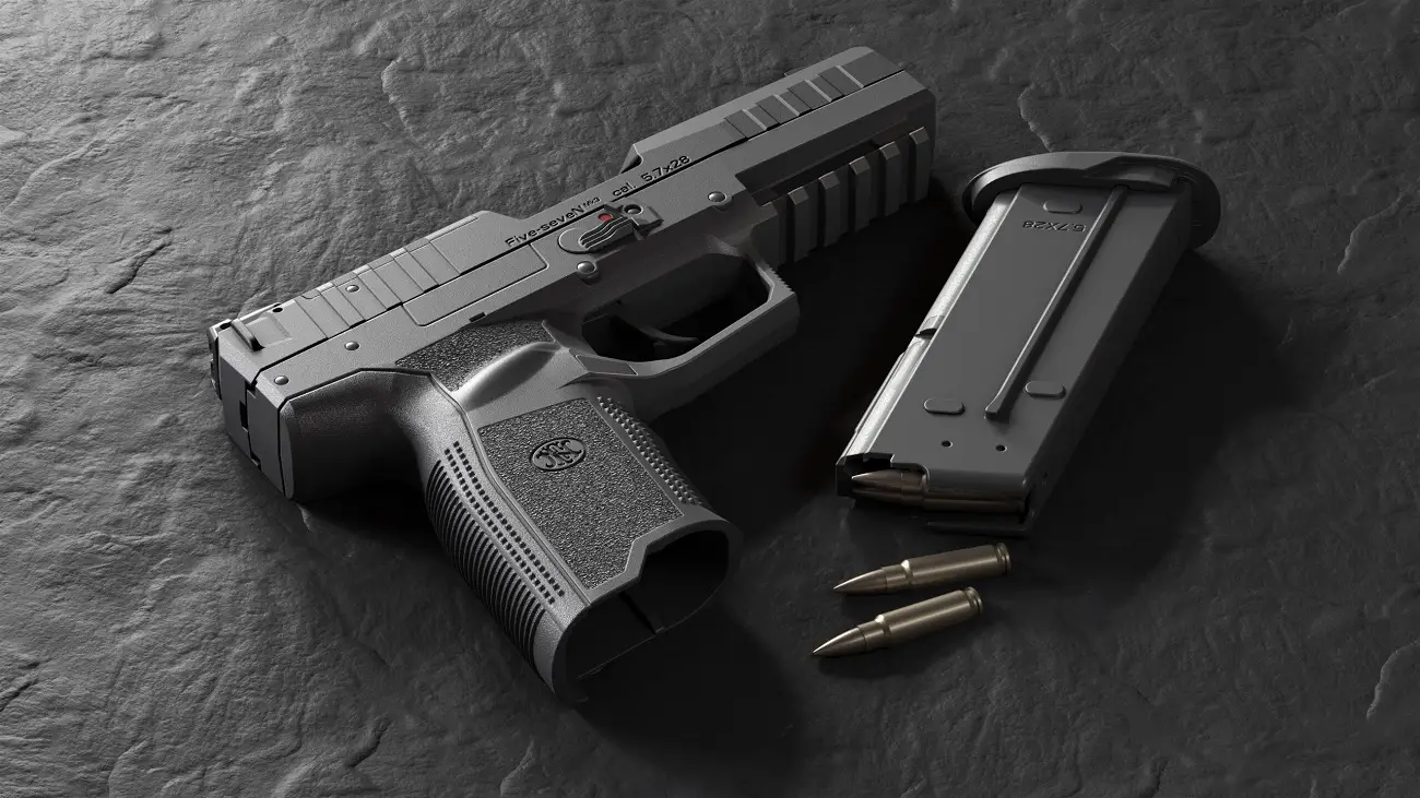 FN Five-seveN Mk3 MRD pistol with a high-capacity magazine.