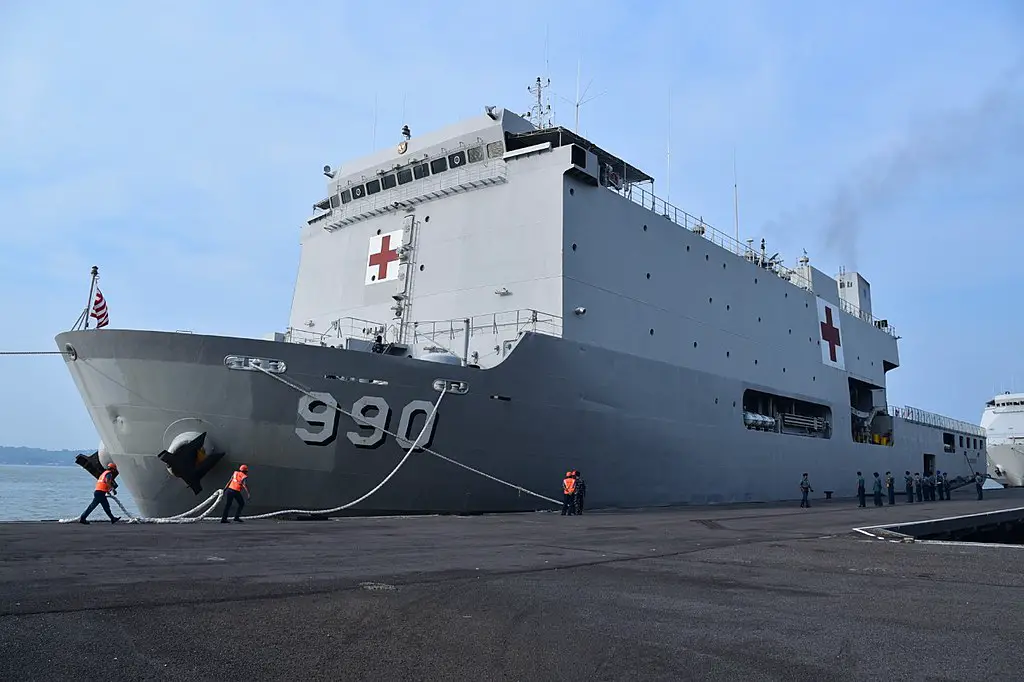 Indonesian navy hospital assistance ship KRI dr. Soeharso (990)