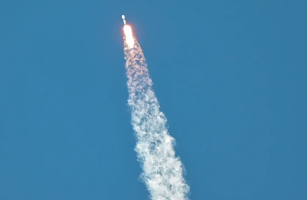 A SpaceX Falcon Heavy rocket carrying the U.S. Space Force 67 payload launches from Space Launch Complex-39A at Kennedy Space Center, Fla., on Jan. 15, 2023.
