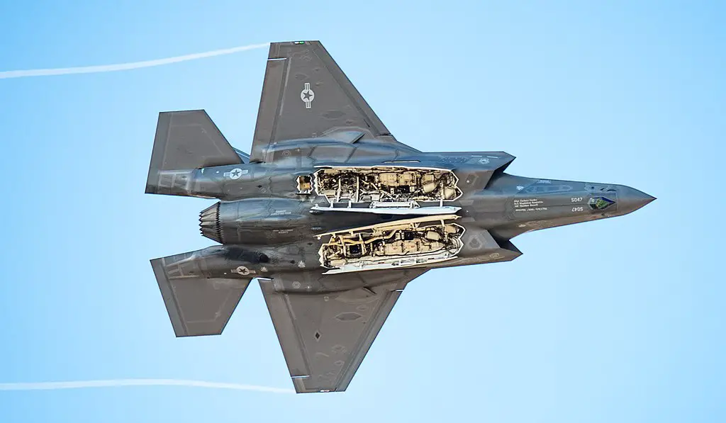 In stealth mode, the F-35 can infiltrate enemy territory that other fighters can’t, carrying 5,700 pounds of internal ordnance. 
