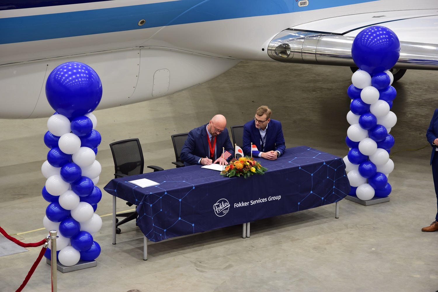 Left Mr. Marius Grigore (Gulfstream, Director Special Mission Program) right Mr. Ray Rieborn (Fokker Services Group, Program Manager G550).
